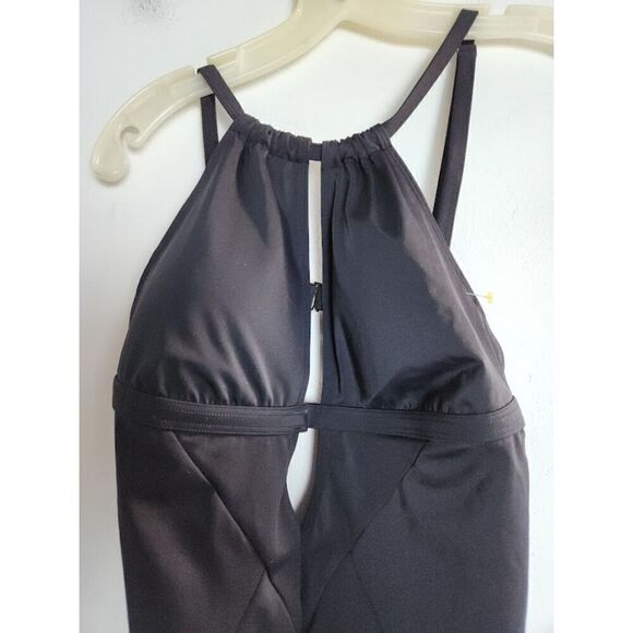 NWT Adore Me Black High Neck Open Front/Racer Back 1 Piece Swimsuit size Large - Picture 3 of 6